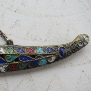 Antique French Cloisonné Knife and Sheath